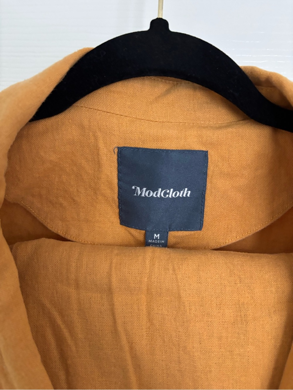 Women's Mustard Linen Blend Blazer and pants suit modcloth set 6 medium - Picture 2 of 6